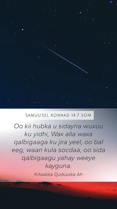 Samuu'eel Kowaad 14:7 SOM Mobile Phone Wallpaper - Oo kii hubka u sidayna wuxuu ku yidhi, Wax alla - Mobile Bible Verse Wallpaper