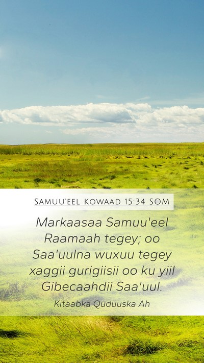 Samuu'eel Kowaad 15:34 SOM Bible Verse Image