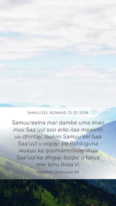 Samuu'eel Kowaad 15:35 SOM Bible Verse Image