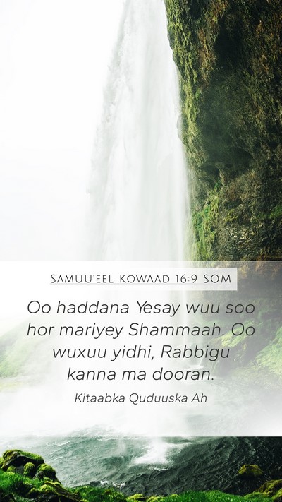 Samuu'eel Kowaad 16:9 SOM Bible Verse Image