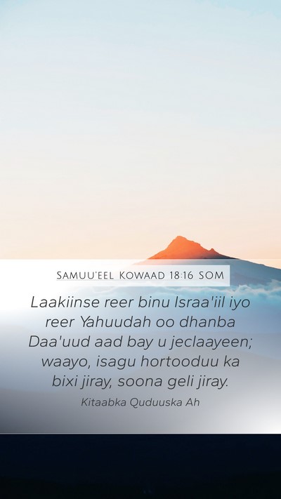 Samuu'eel Kowaad 18:16 SOM Mobile Phone Wallpaper - Laakiinse reer binu Israa'iil iyo reer Yahuudah - Mobile Bible Verse Wallpaper