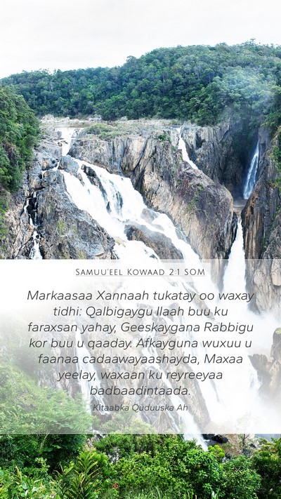 Samuu'eel Kowaad 2:1 SOM Bible Verse Image