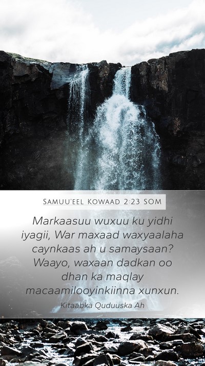 Samuu'eel Kowaad 2:23 SOM Bible Verse Image