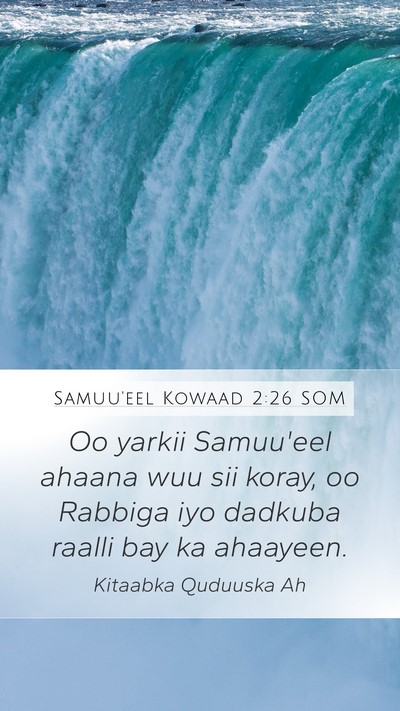 Samuu'eel Kowaad 2:26 SOM Bible Verse Image