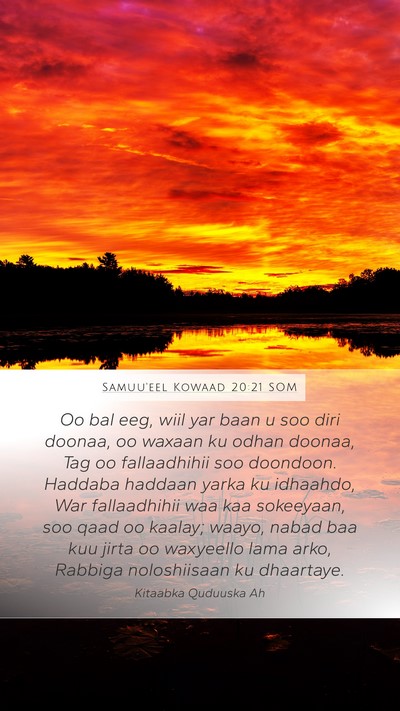 Samuu'eel Kowaad 20:21 SOM Mobile Phone Wallpaper - Oo bal eeg, wiil yar baan u soo diri doonaa, oo - Mobile Bible Verse Wallpaper
