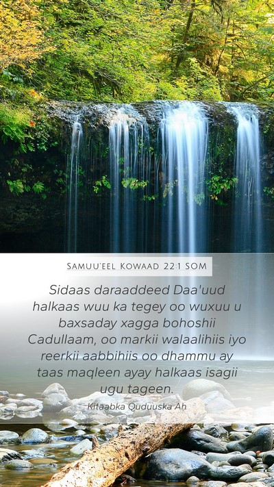 Samuu'eel Kowaad 22:1 SOM Bible Verse Image