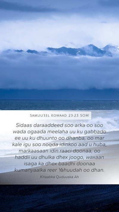 Samuu'eel Kowaad 23:23 SOM Bible Verse Image