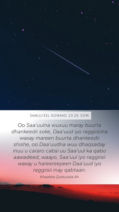 Samuu'eel Kowaad 23:26 SOM Bible Verse Image