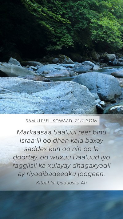Samuu'eel Kowaad 24:2 SOM Bible Verse Image
