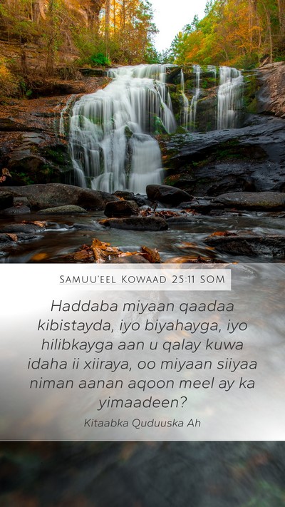 Samuu'eel Kowaad 25:11 SOM Bible Verse Image