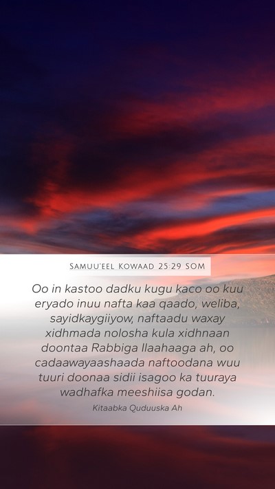 Samuu'eel Kowaad 25:29 SOM Bible Verse Image