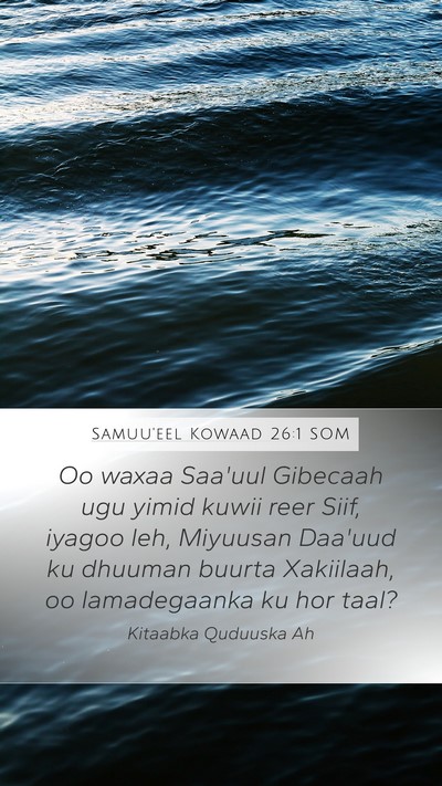 Samuu'eel Kowaad 26:1 SOM Bible Verse Image