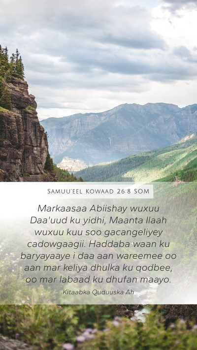 Samuu'eel Kowaad 26:8 SOM Bible Verse Image