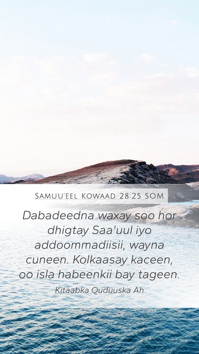 Samuu'eel Kowaad 28:25 SOM Mobile Phone Wallpaper - Dabadeedna waxay soo hor dhigtay Saa'uul iyo - Mobile Bible Verse Wallpaper