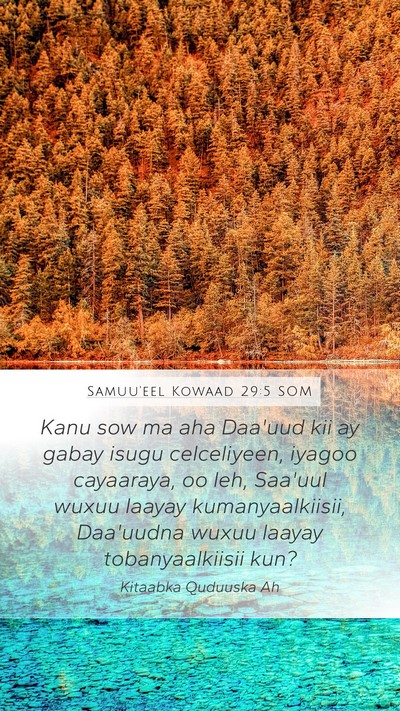 Samuu'eel Kowaad 29:5 SOM Bible Verse Image