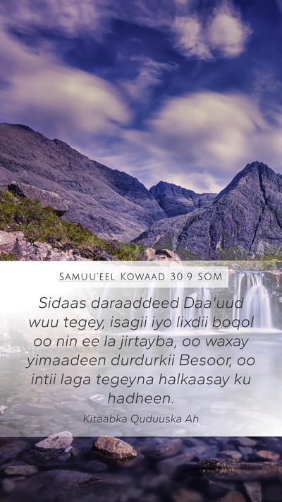 Samuu'eel Kowaad 30:9 SOM Bible Verse Image