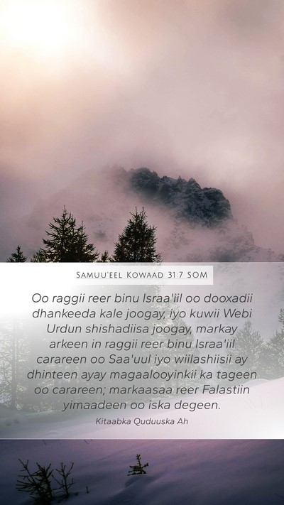 Samuu'eel Kowaad 31:7 SOM Bible Verse Image