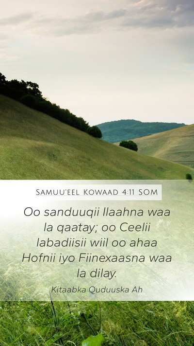 Samuu'eel Kowaad 4:11 SOM Bible Verse Image