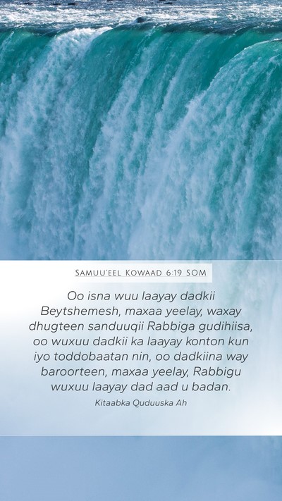 Samuu'eel Kowaad 6:19 SOM Bible Verse Image