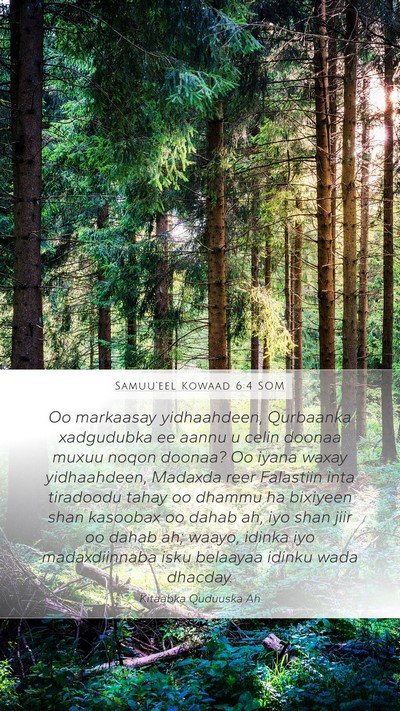 Samuu'eel Kowaad 6:4 SOM Bible Verse Image