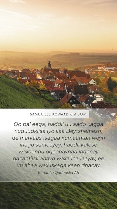 Samuu'eel Kowaad 6:9 SOM Bible Verse Image