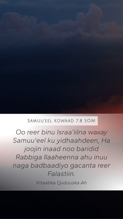 Samuu'eel Kowaad 7:8 SOM Bible Verse Image