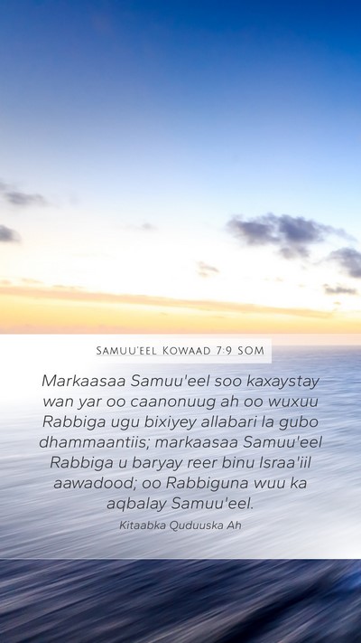 Samuu'eel Kowaad 7:9 SOM Bible Verse Image
