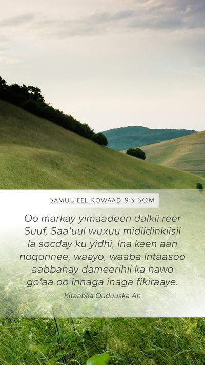 Samuu'eel Kowaad 9:5 SOM Bible Verse Image