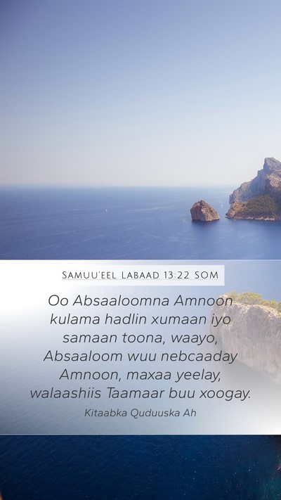 Samuu'eel Labaad 13:22 SOM Bible Verse Image