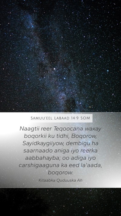 Samuu'eel Labaad 14:9 SOM Bible Verse Image