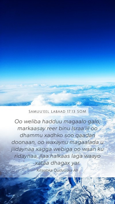 Samuu'eel Labaad 17:13 SOM Bible Verse Image