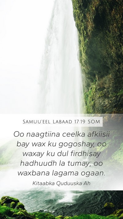Samuu'eel Labaad 17:19 SOM Bible Verse Image