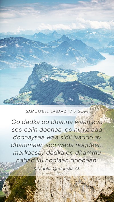 Samuu'eel Labaad 17:3 SOM Bible Verse Image