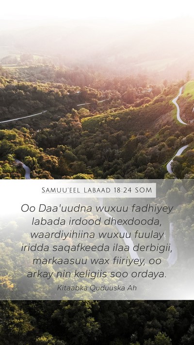 Samuu'eel Labaad 18:24 SOM Bible Verse Image
