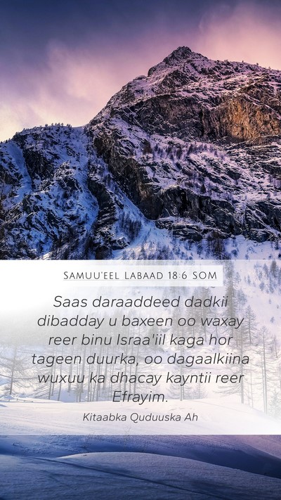 Samuu'eel Labaad 18:6 SOM Mobile Phone Wallpaper - Saas daraaddeed dadkii dibadday u baxeen oo waxay - Mobile Bible Verse Wallpaper