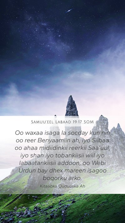 Samuu'eel Labaad 19:17 SOM Bible Verse Image