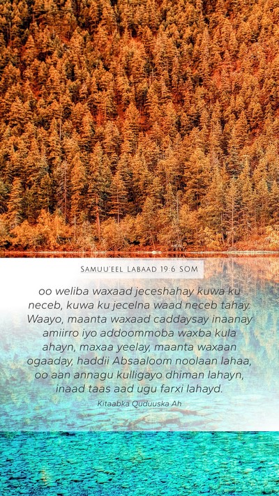 Samuu'eel Labaad 19:6 SOM Bible Verse Image