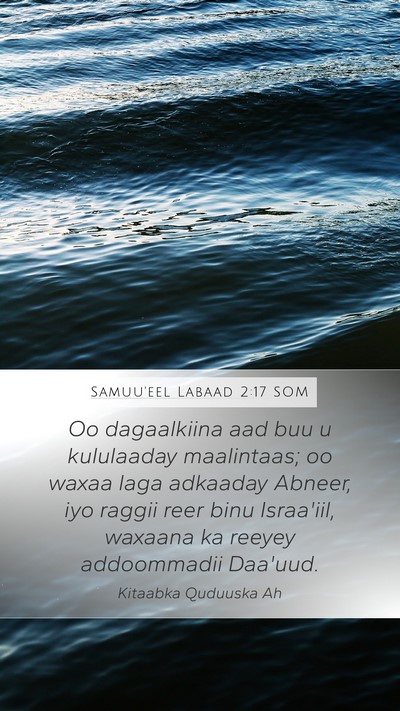 Samuu'eel Labaad 2:17 SOM Bible Verse Image