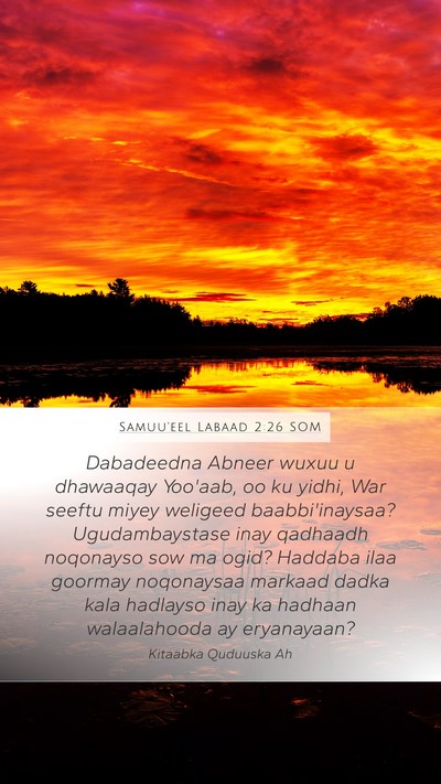 Samuu'eel Labaad 2:26 SOM Bible Verse Image