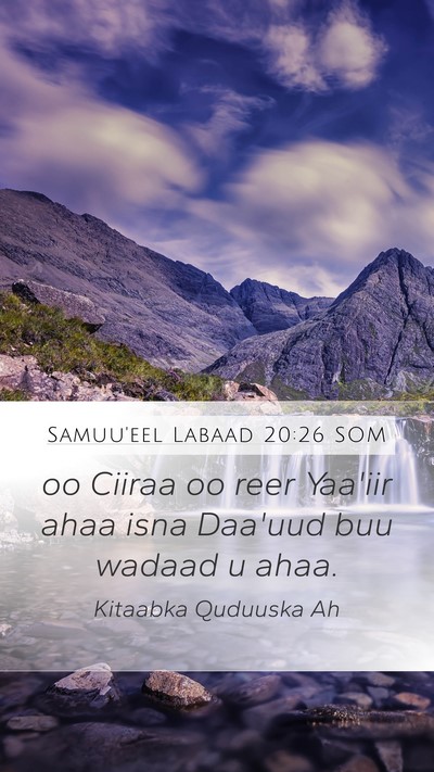 Samuu'eel Labaad 20:26 SOM Bible Verse Image