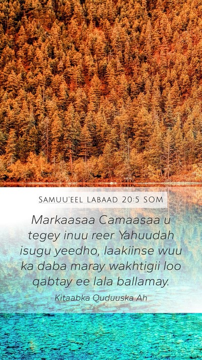 Samuu'eel Labaad 20:5 SOM Mobile Phone Wallpaper - Markaasaa Camaasaa u tegey inuu reer Yahuudah - Mobile Bible Verse Wallpaper