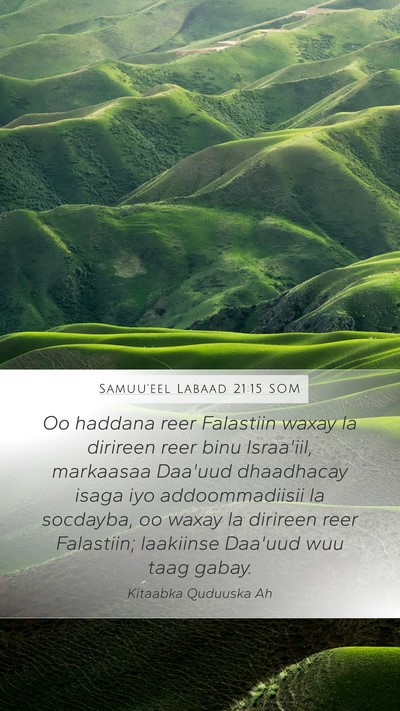 Samuu'eel Labaad 21:15 SOM Bible Verse Image