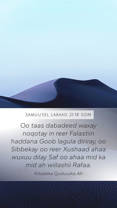 Samuu'eel Labaad 21:18 SOM Bible Verse Image