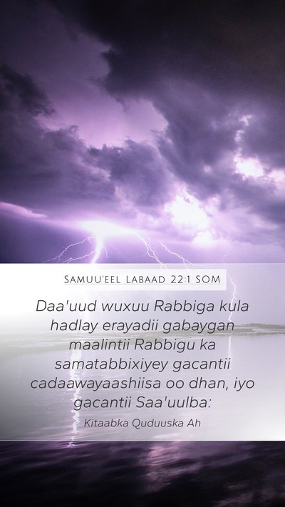 Samuu'eel Labaad 22:1 SOM Bible Verse Image
