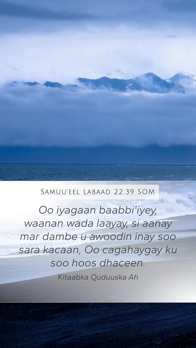 Samuu'eel Labaad 22:39 SOM Bible Verse Image