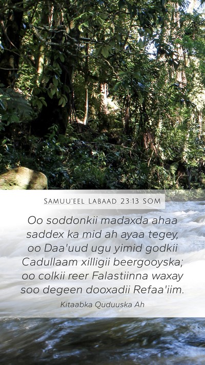 Samuu'eel Labaad 23:13 SOM Bible Verse Image