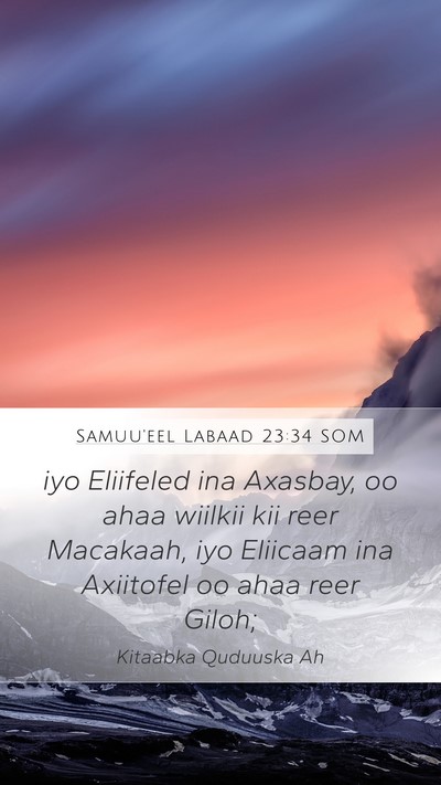 Samuu'eel Labaad 23:34 SOM Bible Verse Image