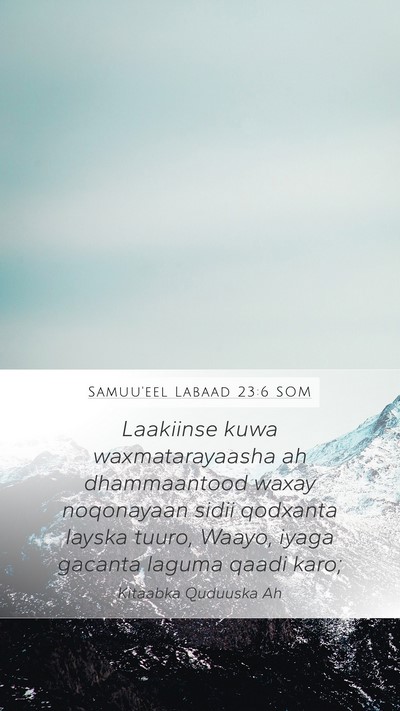 Samuu'eel Labaad 23:6 SOM Bible Verse Image