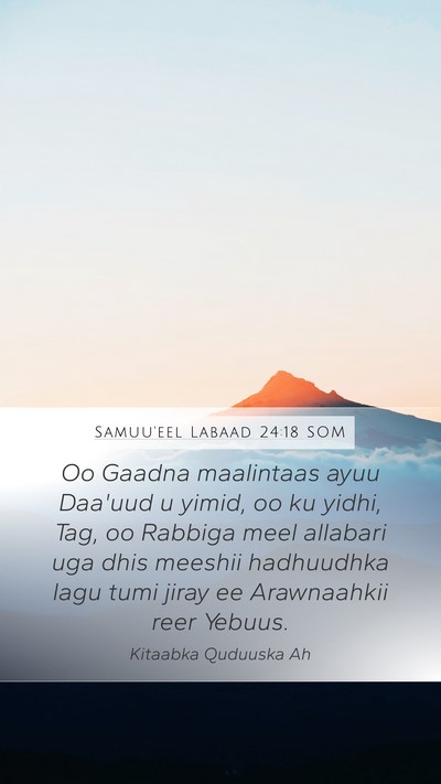 Samuu'eel Labaad 24:18 SOM Bible Verse Image