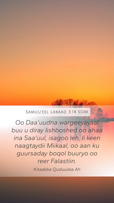 Samuu'eel Labaad 3:14 SOM Bible Verse Image